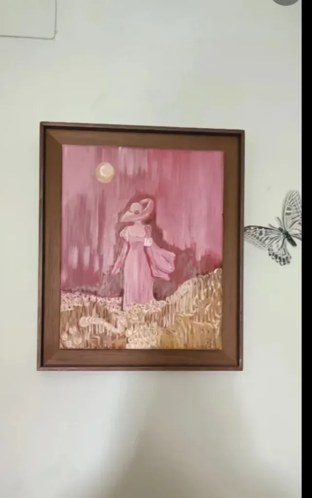 Cuadro decorativo mujer y flores