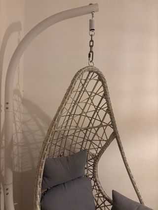 Silla Colgante Mimbre Gris