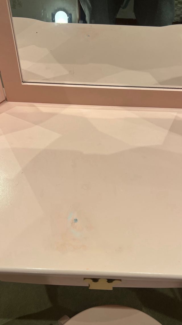 Tocador Princesa Rosa con Taburete