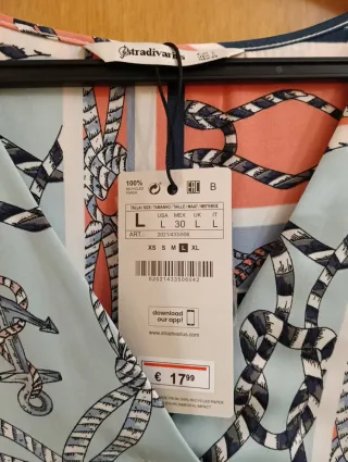 Blusa Stradivarius Talla L Estampado Marinero