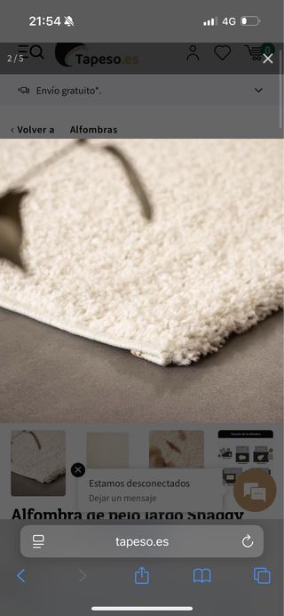 Tappeto 180 x 200 Tapeso beige pelo lungo