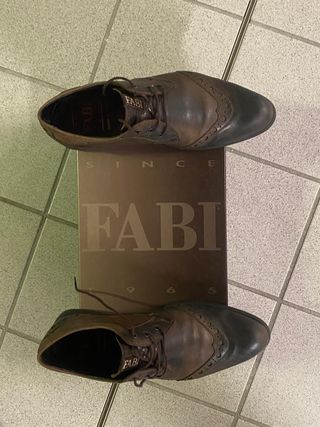 Scarpe Fabi Pelle Marrone/Nero Tg 40
