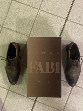 Scarpe Fabi Pelle Marrone/Nero Tg 40