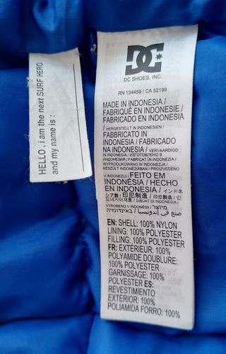 Piumino DC Shoes Square Up taglia 12 anni