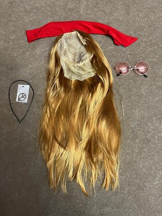 Peluca y Accesorios de Disfraz de Hippie