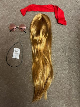 Peluca y Accesorios de Disfraz de Hippie