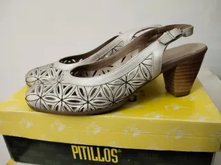 Zapatos Pitillos mujer plateados y marrones