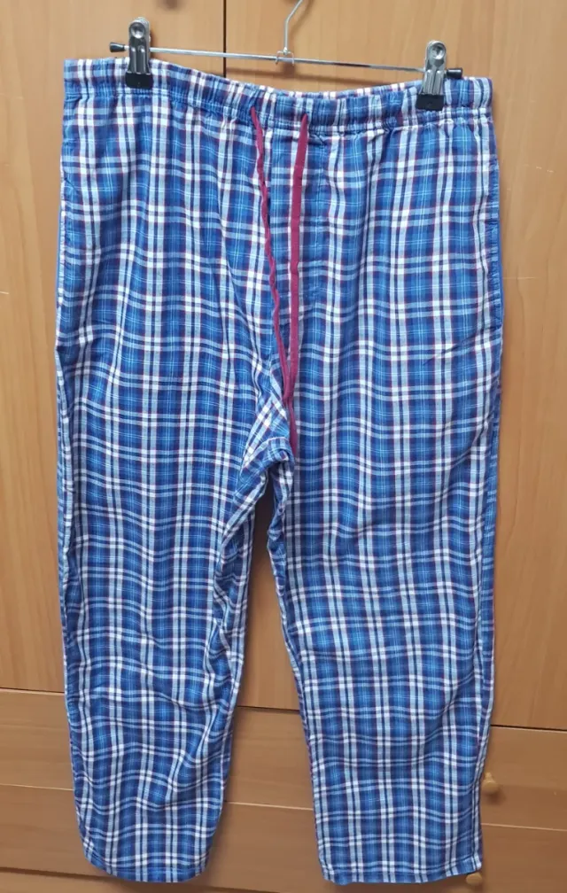 Pantalón pijama cuadros azul talla S
