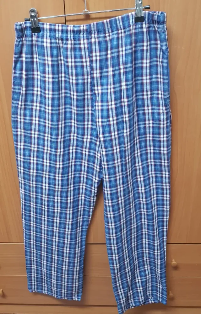 Pantalón pijama cuadros azul talla S
