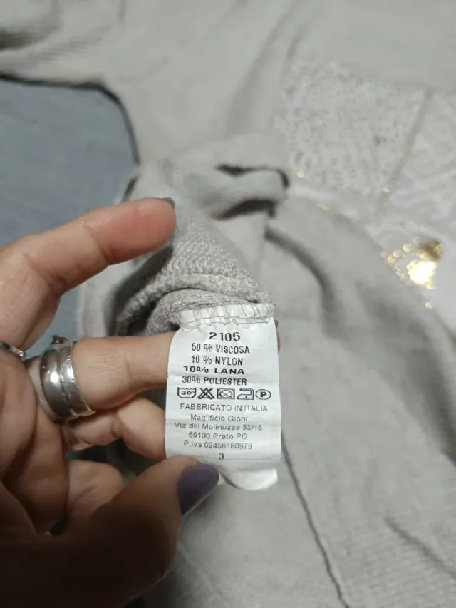 Jersey beige manga larga con estampado