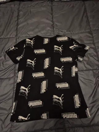 Camiseta Puma Negra con Logo Blanco