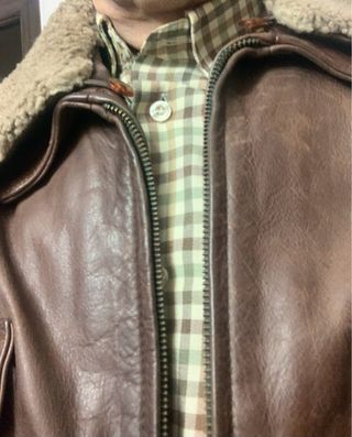 Cazadora Piel Marrón Talla L