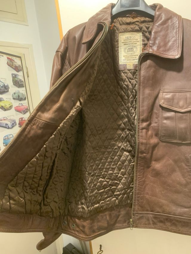 Cazadora Piel Marrón Talla L