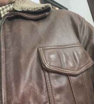 Cazadora Piel Marrón Talla L