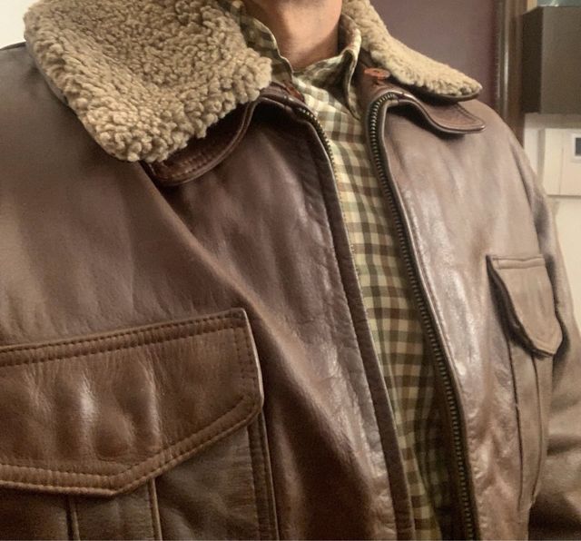Cazadora Piel Marrón Talla L