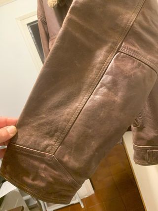 Cazadora Piel Marrón Talla L