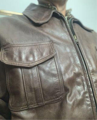 Cazadora Piel Marrón Talla L