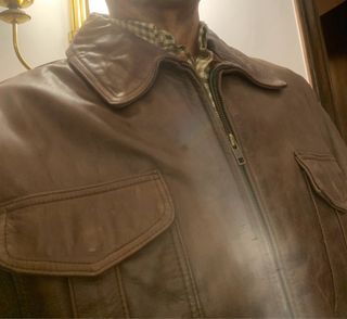 Cazadora Piel Marrón Talla L