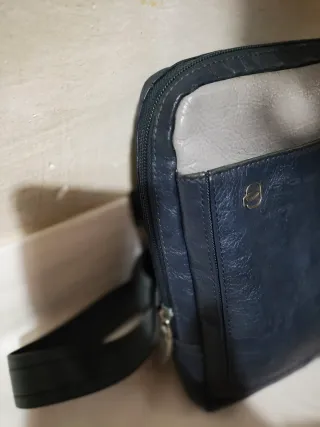 Borsello Piquadro Pelle Blu/Grigio