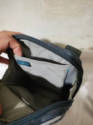 Borsello Piquadro Pelle Blu/Grigio