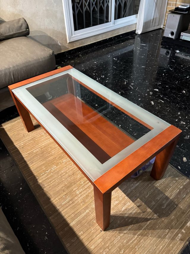 Mesa de centro madera y cristal