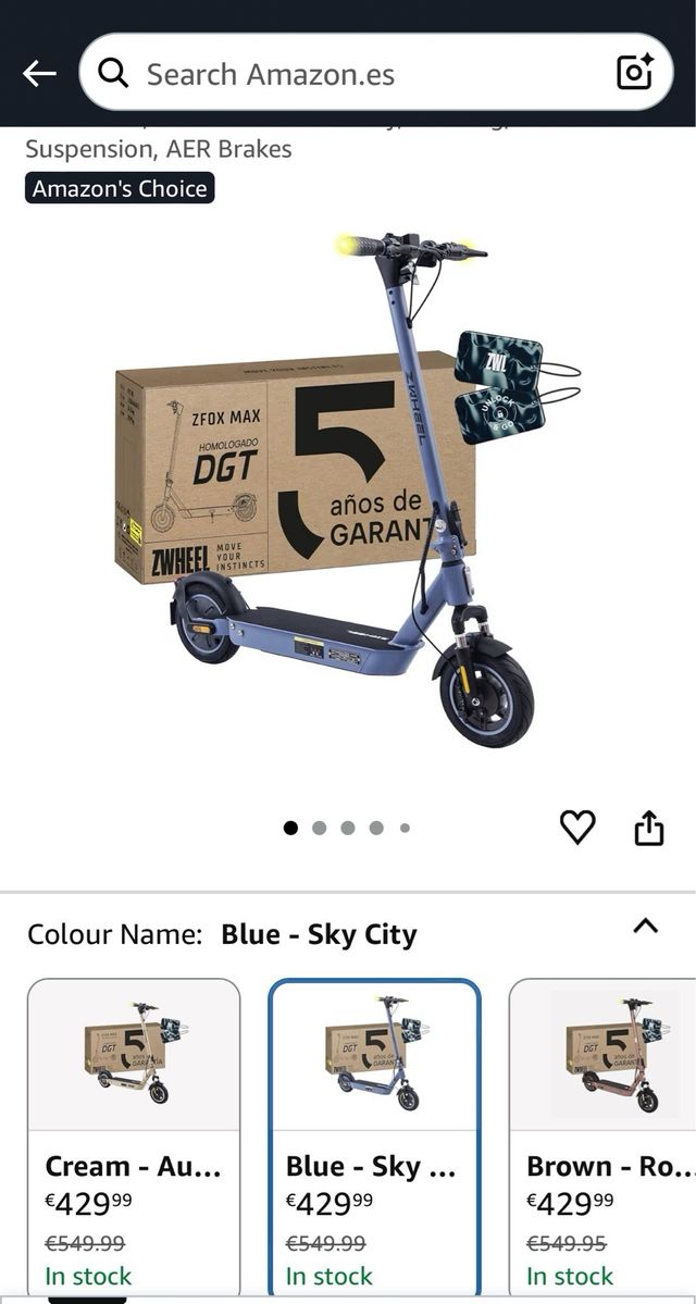 Patinete ZWheel Fox Max + Accesorios