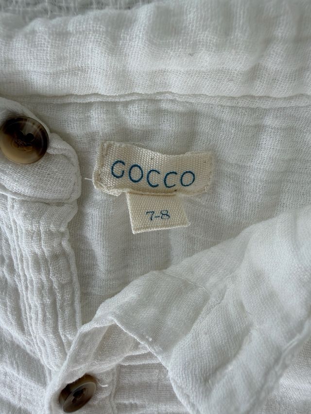 Camisa niño cuello mao blanca