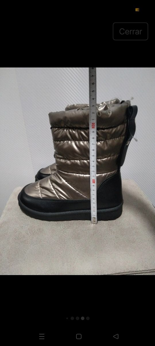 Botas Tex acolchadas doradas y negras