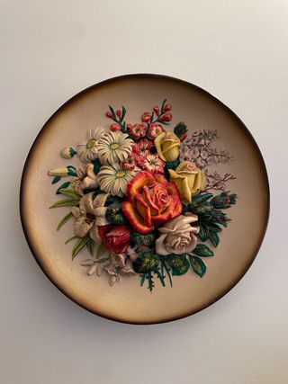 2 Platos Decorativos Florales Bossons