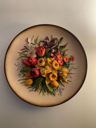 2 Platos Decorativos Florales Bossons