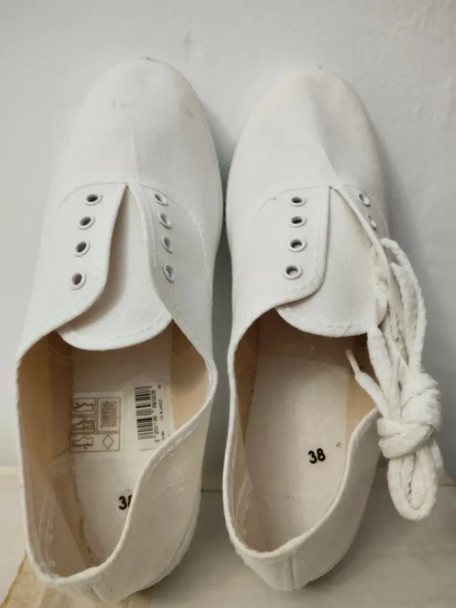 Zapatillas lona blancas mujer talla 38