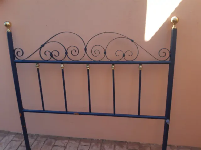 Cabecero cama 135cm metal forja dourado