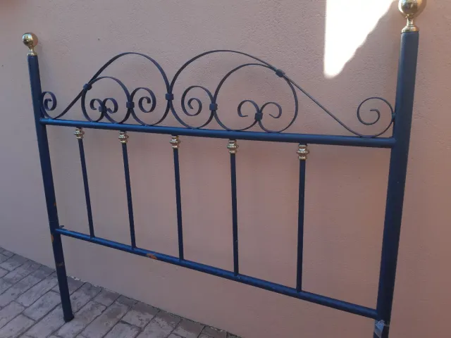 Cabecero cama 135cm metal forja dourado