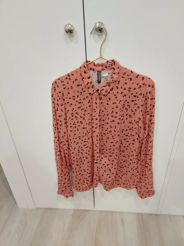Camisa H&M Estampada Rosa
