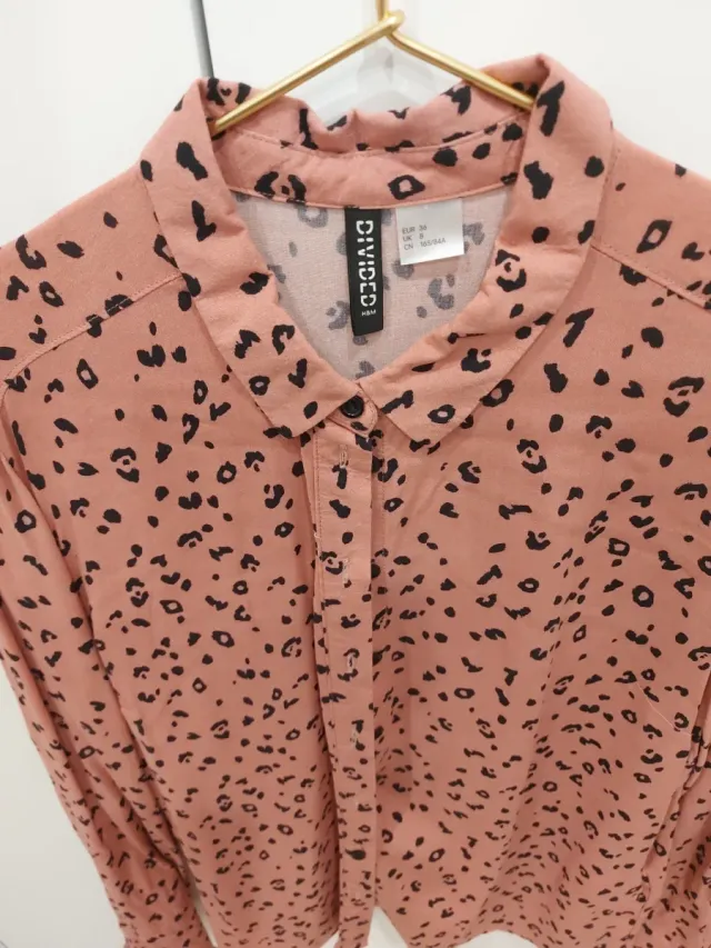 Camisa H&M Estampada Rosa