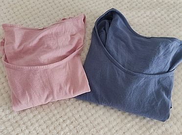 Lote 2 camisetas manga larga S (azul y rosa)