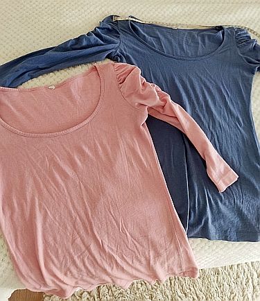 Lote 2 camisetas manga larga S (azul y rosa)