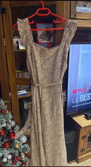 Mono largo lunares beige talla L