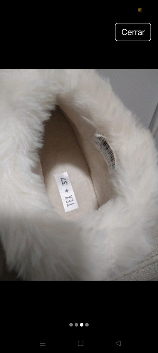 Pantuflas Tex beige/doradas Tex