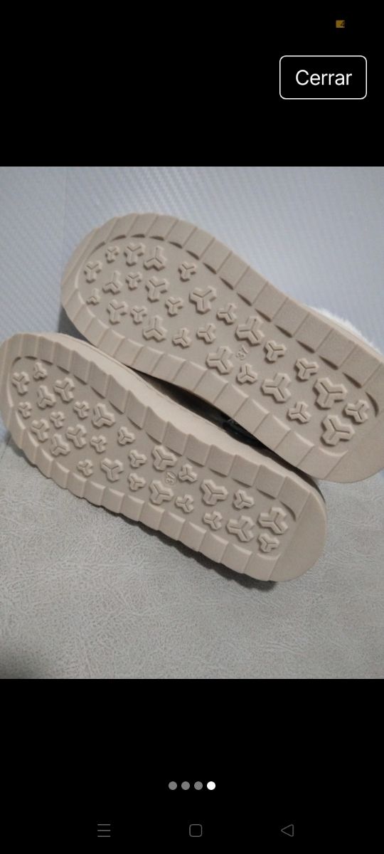 Pantuflas Tex beige/doradas Tex