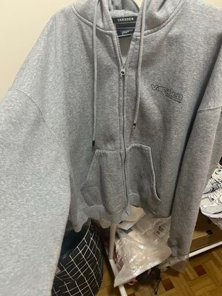 Sudadera VARS DEN gris con cremallera