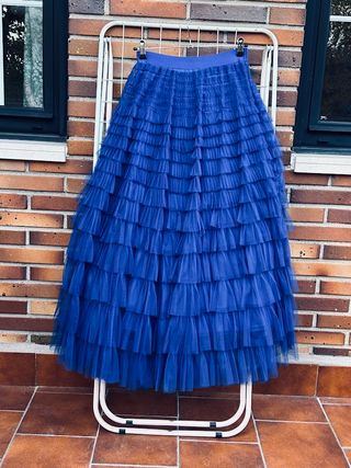 Maxifalda tul azul Klein talla única