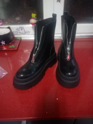 Botas militares Pull&Bear cremallera talla 39