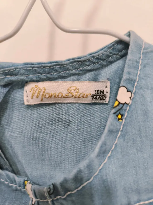 Vestido vaquero bebé unicornios y arcoíris