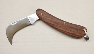 Coltello da funghi e innesto manico legno