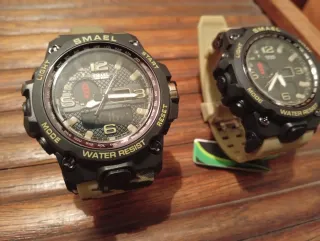 2x Relojes Deportivos SMAEL Negro Verde Militar