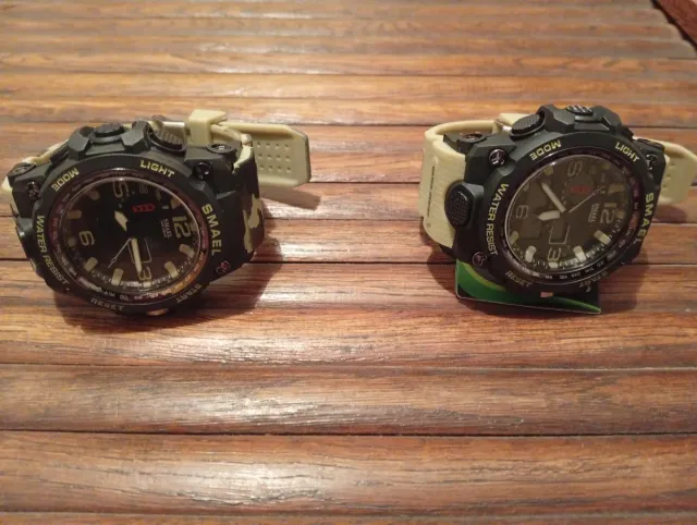 2x Relojes Deportivos SMAEL Negro Verde Militar