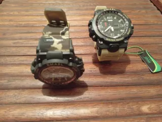 2x Relojes Deportivos SMAEL Negro Verde Militar