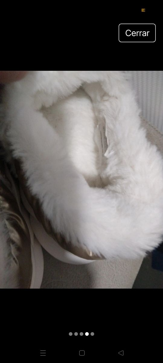 Pantuflas doradas Tex