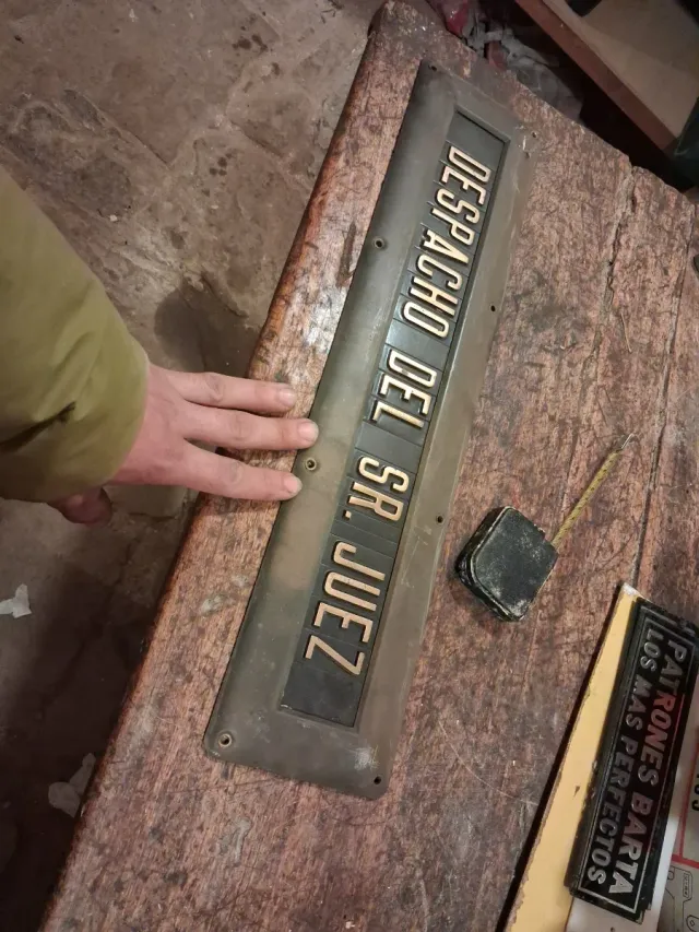 Cartel antiguo Despacho del Sr. Juez